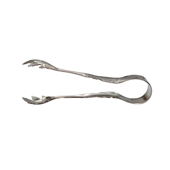 Silver Tone Reptilian Claw Serving Ice Tongs - Picture 1 of 6